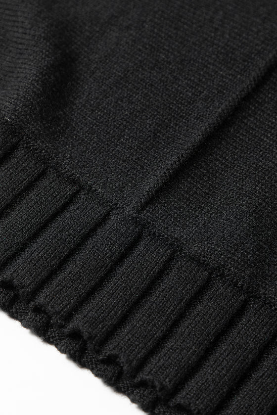 Mock Neck Batwing Short Sleeve Knit Sweater