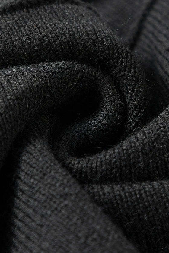 Mock Neck Batwing Short Sleeve Knit Sweater