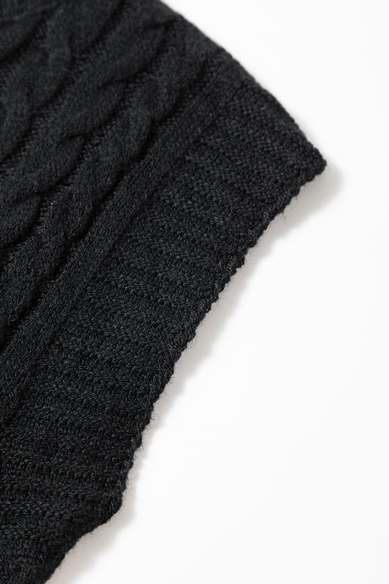 Cable Knit High Neck Sweater Vest