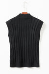 Cable Knit High Neck Sweater Vest