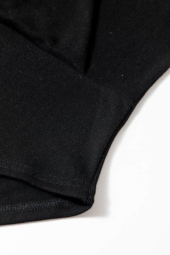 Solid Color V Neck Wrap Mesh Sleeves Bodysuit