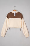 LA SOCIETY Color Block Drawstring Cropped Athleisure Jacket