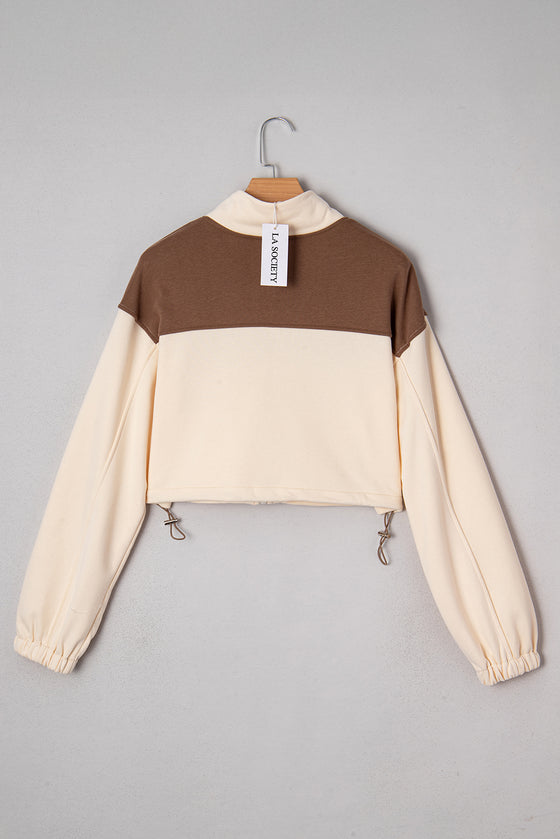 LA SOCIETY Color Block Drawstring Cropped Athleisure Jacket