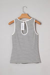 LA SOCIETY Striped Print Ribbed Knit Sleeveless Tank Top