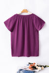 Pleated Flutter Sleeve Satin Top