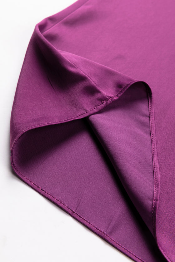 Pleated Flutter Sleeve Satin Top