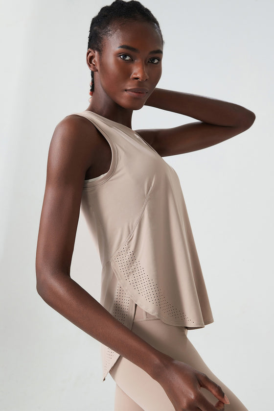 Apricot Pink Solid Color Quick Dry Active Tank Top