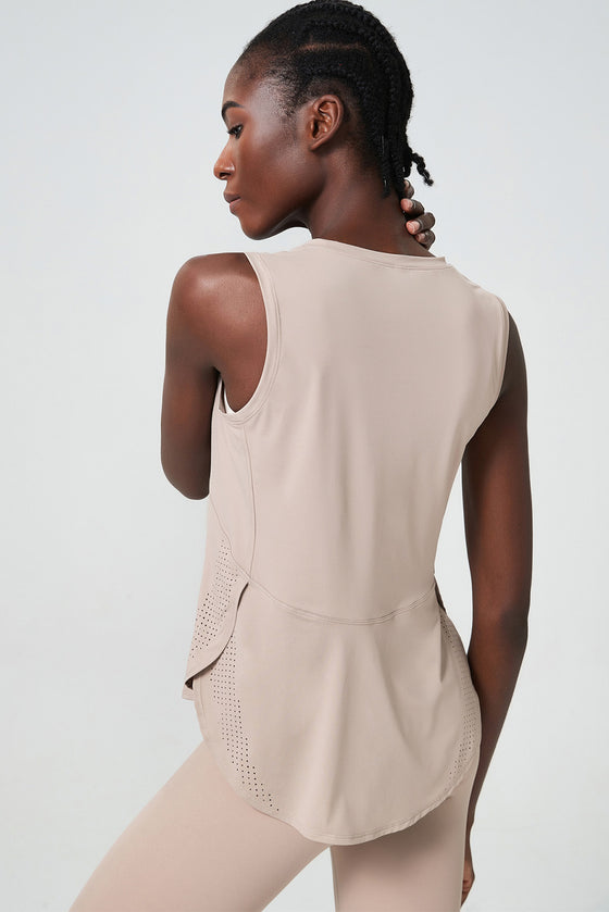 Apricot Pink Solid Color Quick Dry Active Tank Top