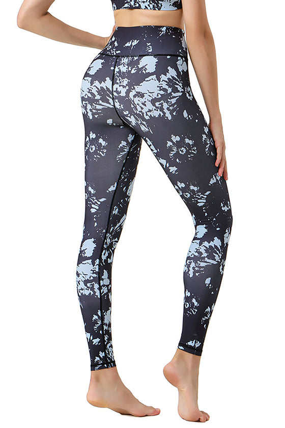 Black Printed High Waist Tummy Control Active Leggings
