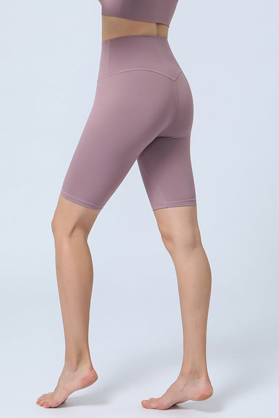 Light Pink High Waist Tummy Control Active Shorts