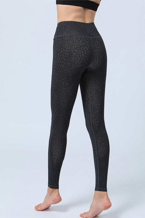 Black Leopard Print High Waist Active Leggings