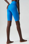 Blue High Waist Seamless Skinny Active Shorts