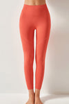 Orange Seamed High Waist Active Leggings With Pockets