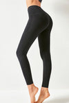 Black Seamed High Waist Active Leggings With Pockets