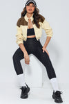 LA SOCIETY Color Block Drawstring Cropped Athleisure Jacket