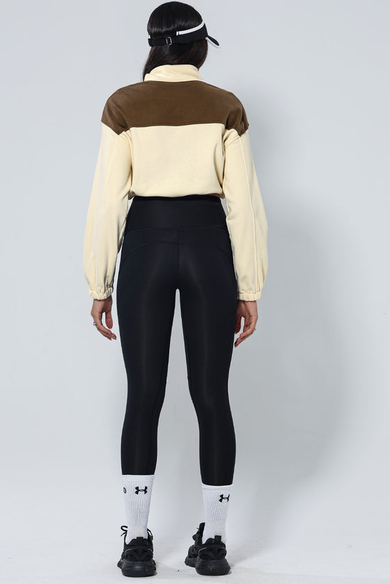 LA SOCIETY Color Block Drawstring Cropped Athleisure Jacket