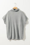 Turtleneck Textured Short Sleeve Sweater