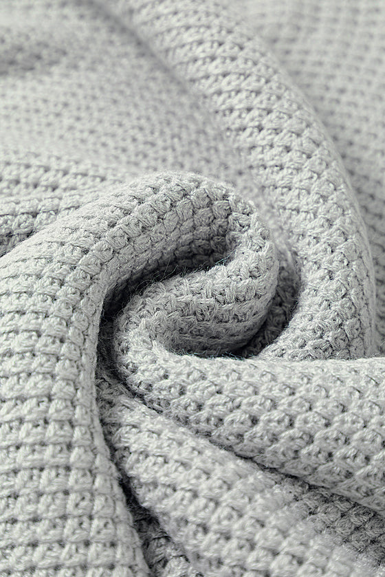 Turtleneck Textured Short Sleeve Sweater