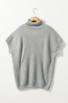 Turtleneck Textured Short Sleeve Sweater