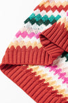 Trimmed Ruffle Sleeve Colorful Textured Sweater