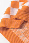 Checkered V Neck Knitted Sweater Vest