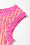 Contrast Chevron Knit V Neck Sweater Vest