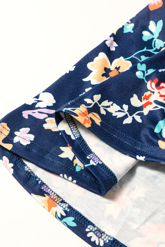 Short Sleeve A-line Floral Dress