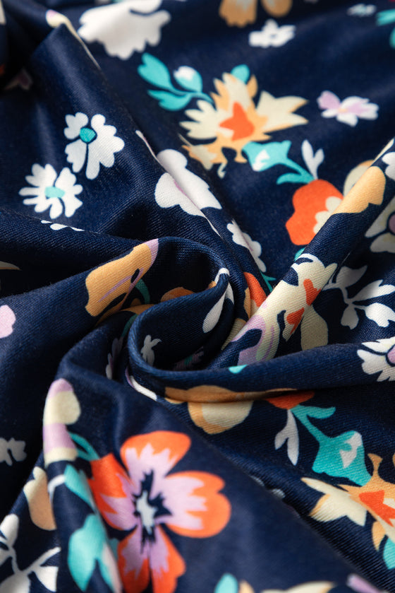 Short Sleeve A-line Floral Dress