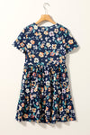 Short Sleeve A-line Floral Dress
