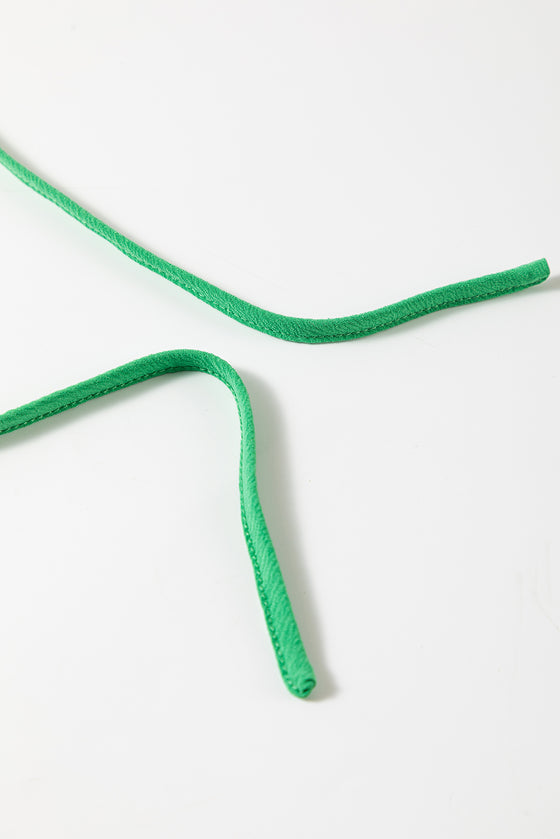 Split V Neck Elastic Waist Ruffled Dress