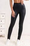 LA Society Black Faux Leather Skinny Leggings