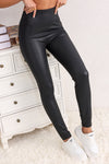 LA Society Black Faux Leather Skinny Leggings