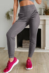 Exposed Seam High Waist Pocketed Joggers