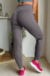 Exposed Seam High Waist Pocketed Joggers