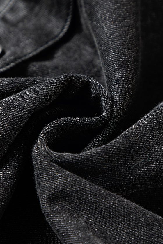 Buttoned Long Sleeve Denim Mini Dress