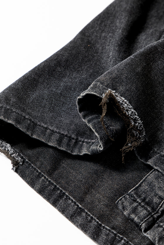 Buttoned Long Sleeve Denim Mini Dress