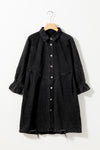 Buttoned Long Sleeve Denim Mini Dress