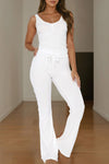 Buttoned Slim Tank and Drawstring Pants Set